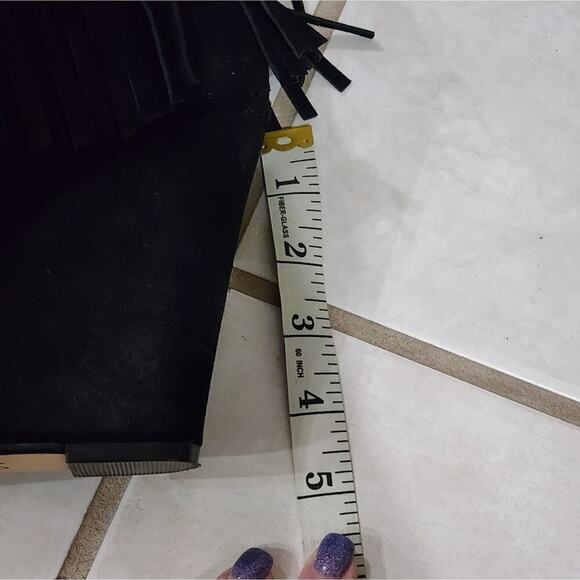 Chinese Laundry Arctic Fringed Ankle Boots‎ Wedges black Suede women's size 10 - Picture 8 of 8